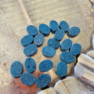 Blue Oval “Moon Dust” Stone Beads 20 pieces